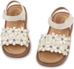 Toddler Little Girls Flower Open-Toe Flat Dress Sandals Summer Casual Shoes Elegant Princess Flat Sandals Kids Sandals