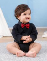 mintgreen Baby Boys' Wedding Bodysuits, Infant Grow Gentleman Bow Tie Vest Shirt, 3-18 Months - Image 2