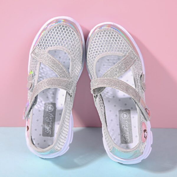 Unitysow Girl Sandals Glitter Princess Shoes Flat Walking Sandals Comfort Mary Jane Birthday Party Dance Shoes for Little Kid/Big Kid - Image 3
