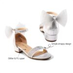 DREAM PAIRS Girls Sandals Low Heel Dress Pump Ankle Strap Interchangeable Bow Flower Wedding Party Shoes for Little Kid/Big Kid - Image 6