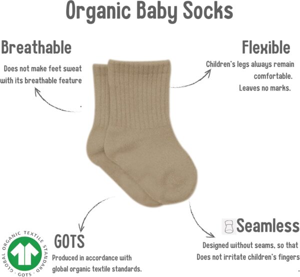 bistyle Baby Grip Ankle Socks 6 Pairs | Newborn Infant Toddlers Socks Organic Cotton | Kids Boys Girls Ankle Socks - Image 3