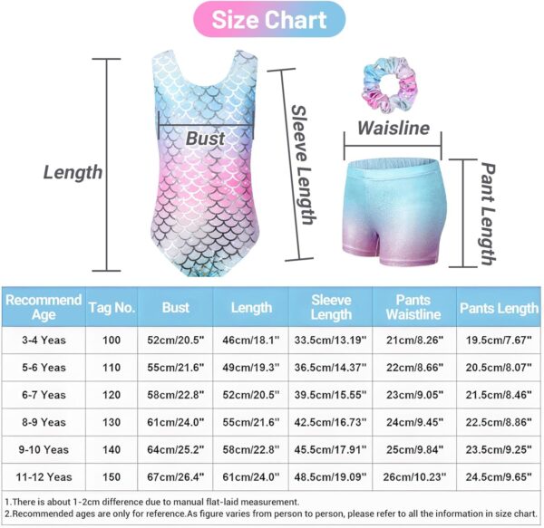 JiAmy Gymnastics Leotards for Girls with Shorts Set, 3Pcs Kids Gymnastics Athletic Outfit, Sleeveless Ballet Dancewear for Kids 3-12 Years - Image 6