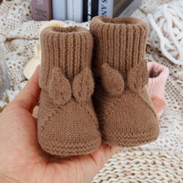 Baby Booties Newborn Babe First Walkers Knit Boots Warm Knit Crib Shoes Crochet Soft Infant Sock for Boy Girl - Image 2