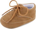 LACOFIA Baby Boys Shoes Infant Anti-Slip Soft Sole First Walking Shoes Casual Lace-up Prewalkers