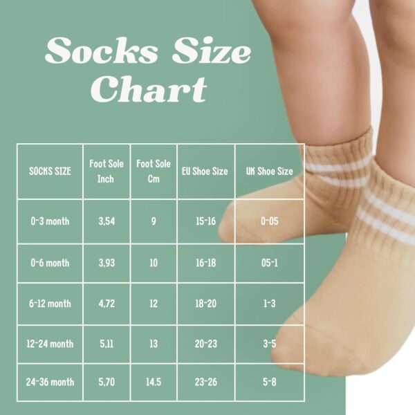 bistyle Baby Grip Ankle Socks 6 Pairs | Newborn Infant Toddlers Socks Organic Cotton | Kids Boys Girls Ankle Socks - Image 5