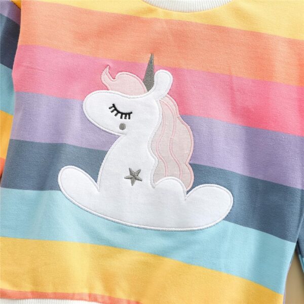 LitBud Girls Sweatshirts Unicorn Crewneck Pullover for Toddler Clothes Girl Cotton Top Long Sleeve Casual Jumper T Shirt fall for Kids Size 1-7 Years Old - Image 4
