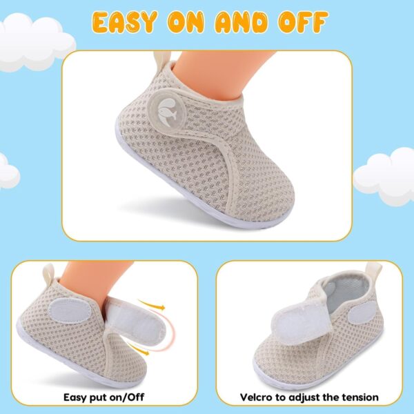JIASUQI Baby Sock Shoes Boys Girls Lightweight High-Top Shoes Baby Walking Shoes Infant Barefoot Shoes - Image 2