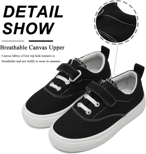 maxvinci Girls Boys Trainers Kids Canvas Shoes Easy Fasten Toddler Lightweight Plimsolls Breathable Pumps Non-Slip Casual Shoes with Hook and Loop - Image 3