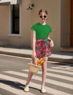 Arshiner Girl's Clothing Set Kids Summer T-shirt with Shorts Set Casual Fashion Short Sleeve Top Outfits Set for Girls 6-14 Years - Image 3