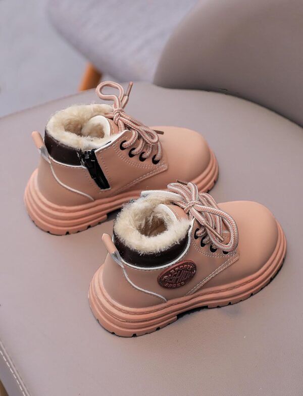 Boys Girls Ankle Boots Toddler Construction Boots Kids School Boots Wedding Dress Lace Up Shoes Winter Snow Shoes - Image 6