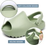 Happy Cherry Boys Girls Summer Platform Slippers with Anti-Collision Velcro Closure Kids Beach Non-Slip Slider Sandals Unisex Lightweight EVA Flip Flops Child Pillow Slipper Beach Pool Shower Shoes - Image 4