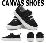 maxvinci Girls Boys Trainers Kids Canvas Shoes Easy Fasten Toddler Lightweight Plimsolls Breathable Pumps Non-Slip Casual Shoes with Hook and Loop - Image 2