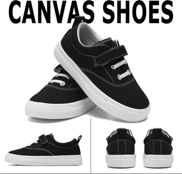 maxvinci Girls Boys Trainers Kids Canvas Shoes Easy Fasten Toddler Lightweight Plimsolls Breathable Pumps Non-Slip Casual Shoes with Hook and Loop - Image 2