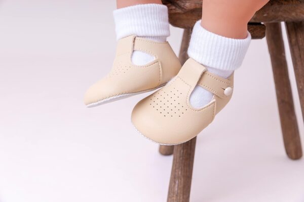 EARLY DAYS Baypods, Baby Shoes for Boys & Girls, Soft Soled Pre Walker Shoes, Soft Faux Leather Baby Boys & Baby Girls Shoes, B625 T Bar Style Shoe with Hole Punch, Made in England - Image 2