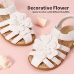 DREAM PAIRS Girls Closed-Toe Flower Summer Dress Sandals Shoes Toddler/Little Kid - Image 2