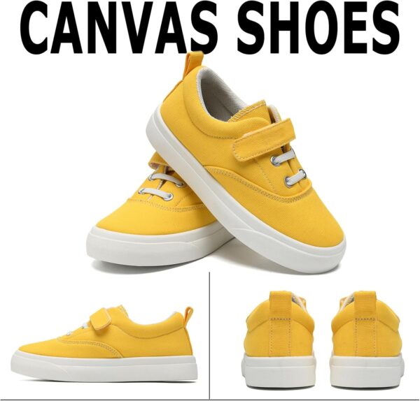 maxvinci Girls Boys Trainers Kids Canvas Shoes Easy Fasten Toddler Lightweight Plimsolls Breathable Pumps Non-Slip Casual Shoes with Hook and Loop - Image 2