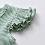 Zoputey Baby Girl Clothes Ruffle Short Sleeve Tops Solid Color and Shorts Toddler Baby Girl Outfits Set - Image 4