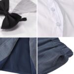 Baby Boys 3 Pieces Outfit Gentleman Suit Set, Shirt & Bowtie & Waistcoat & Shorts, Size:1-6 Years - Image 5
