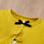 Naiyafly Baby Girl Dress With Cardigan Clothes Set Toddler Girls Long Sleeve Bow Button Cardigan + Sundress Suit Kids Knitted Cropped Sweaters Tops Dress 2 Piece Outfits 1-5 Years - Image 7