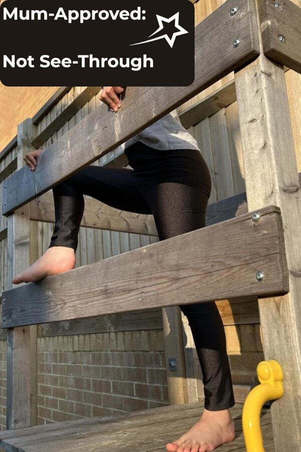 Re Tech UK - Girls' Shiny Stretchy Dance & Gymnastics Leggings – Footless - Elastic Sportswear for Kids - Great for Gymnastic Outfits - Many Colours to Choose - Image 2