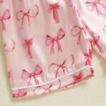 MAHUAOYIXI Toddler Kids Girls Summer Satin Pajamas Outfits Short Sleeve Watermelon Print Lapel Button Down Shirts Top with Elastic Waist Shorts Sets 2Pcs Sleepwear - Image 7