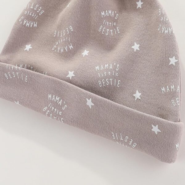 Newborn Baby 5 Hats and 5 Pairs Anti-Scratch Mittens for Babies Boys and Girls,Ages 0-6 Months 100% Cotton - Image 5