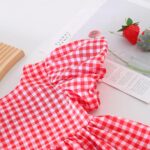 ZZLBUF Toddler Baby Girls Clothes Tie-up Puff Sleeve Plaid Shirt Tops Pants Shorts 2Pcs Outfits Cute Summer Short Set - Image 4