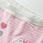 5 Pack Stripe Lovely Cat Little Girls Boyshorts Knicker Baby Girl Cotton Boxer Briefs Hipster Underwear 4-10 Years - Image 3