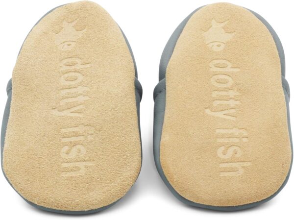 Dotty Fish Soft Leather Baby and Toddler Barefoot Shoes for Boys and Girls. Non-Slip Suede Soles. Animal Designs. 0-6 Months - 4-5 Years - Image 4