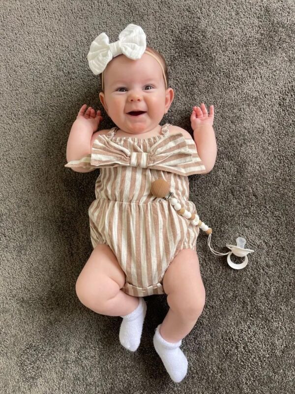 Derouetkia Baby Girl Romper Summer Tank Top Suspender with Bow Design Cute Baby Girl Jumpsuit 3Pcs - Image 2