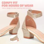 FOGOIN Girls Sandals Party Shoes Low Heels Open Toe Princess Sandal Ankle Strap Dress up Glitter Wedding Shoe for Little Big Kid Summer - Image 4