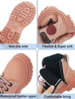 Boys Girls Ankle Boots Toddler Construction Boots Kids School Boots Wedding Dress Lace Up Shoes Winter Snow Shoes - Image 5