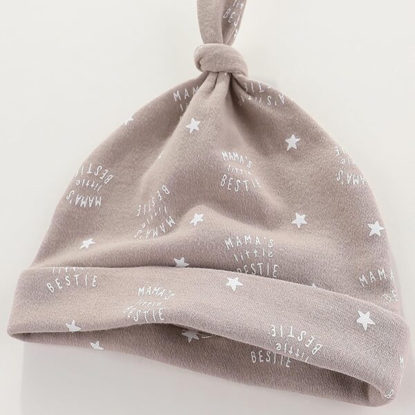 Newborn Baby 5 Hats and 5 Pairs Anti-Scratch Mittens for Babies Boys and Girls,Ages 0-6 Months 100% Cotton - Image 4