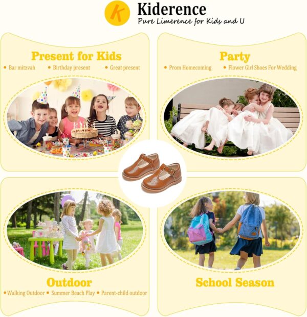 Kiderence Toddler Little Girls Mary Jane Dress Shoes School Oxford for Girls Flats - Image 6