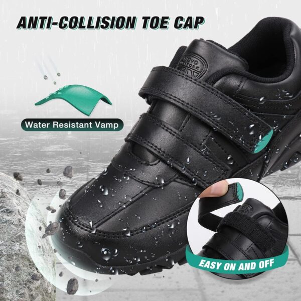 UOVO Boys School Shoes Kids Water Resistant Black Boots Hiking Shoes Mid-Calf Sneakers Walking Boots Children Trekking Footwear Size 8.5 UK Toddler to 7.5 UK Big/Older Kids Teenager - Image 2