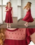 Arshiner Girls Dress Summer Ruffle Sleeve Mesh A Line Casual Party Dresses with Pockets 6-13 Years - Image 6