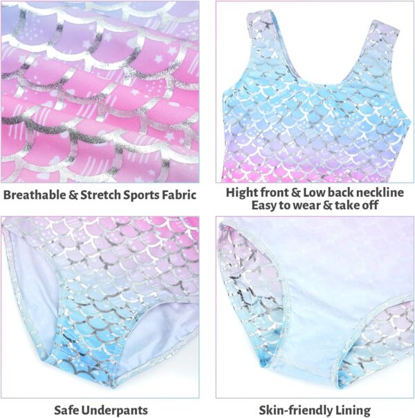 JiAmy Gymnastics Leotards for Girls with Shorts Set, 3Pcs Kids Gymnastics Athletic Outfit, Sleeveless Ballet Dancewear for Kids 3-12 Years - Image 4