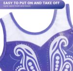 JiAmy Gymnastics Leotards for Girls with Shorts Scrunchie Rhinestones Printed Splice Flocking Shiny Kids Gymnastics Outfits for 3-12 Years - Image 2