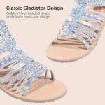 MIXIN Girls Gladiator Sandals for Big Kid Little kids with Strappy Ankle High Back Zipper - Image 3