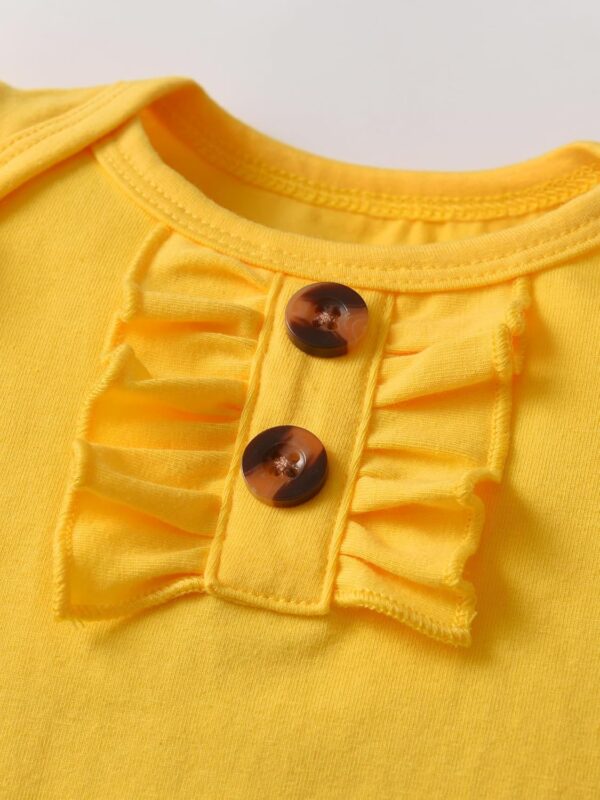 Baby Girls Cotton Rompers Newborn Summer Ruffle Short Sleeve Skirt Set - Image 4