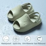 Happy Cherry Boys Girls Summer Platform Slippers with Anti-Collision Velcro Closure Kids Beach Non-Slip Slider Sandals Unisex Lightweight EVA Flip Flops Child Pillow Slipper Beach Pool Shower Shoes - Image 3