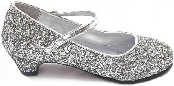 Baby Girls Kids Children Princess Mary Jane Glitter Low Heel Party Wedding Girls Shoes in Silver Gold and Pink Sparkly Glittery Pumps Size UK Kids 9-13 - Image 2