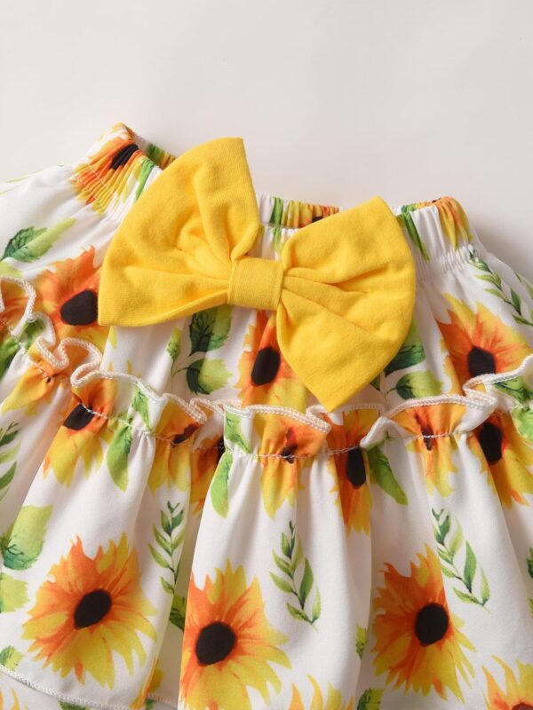 Baby Girls Cotton Rompers Newborn Summer Ruffle Short Sleeve Skirt Set - Image 6