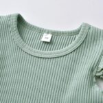 Zoputey Baby Girl Clothes Ruffle Short Sleeve Tops Solid Color and Shorts Toddler Baby Girl Outfits Set - Image 3