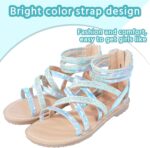 Girls Flat Sandals Princess Open Toe Strappy Sandals Zipper Gladiator Flats Sandal with Adjustable Strap Summer Flat Shoes - Image 3