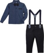 Lilax Boy Gentleman Outfit Tuxedo Dress Shirt Suspender Pant Set