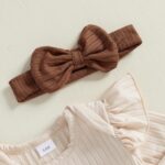 Loalirando Infant Baby Girls Western Outfit Cow Print Ruffle Long Sleeve Romper Bow Pants Set Headband Cowgirl Clothes 3Pcs Spring Fall Clothes - Image 4