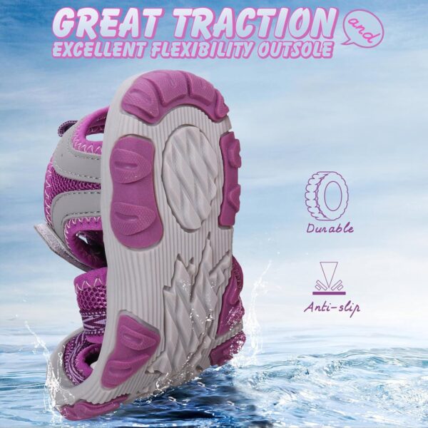 UOVO Boys Sandals Closed Toe Outdoor Sandals Trekking Hiking Sandals Athletic Summer Shoes Size 7 Toddler to 5 Big Kids - Image 4