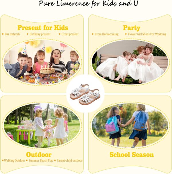 Kiderence Toddler Girls Sandals Little Girls Kids Summer Shoes Toddler Sandals - Image 6