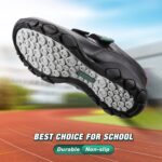 UOVO Boys School Shoes Kids Water Resistant Black Boots Hiking Shoes Mid-Calf Sneakers Walking Boots Children Trekking Footwear Size 8.5 UK Toddler to 7.5 UK Big/Older Kids Teenager - Image 4